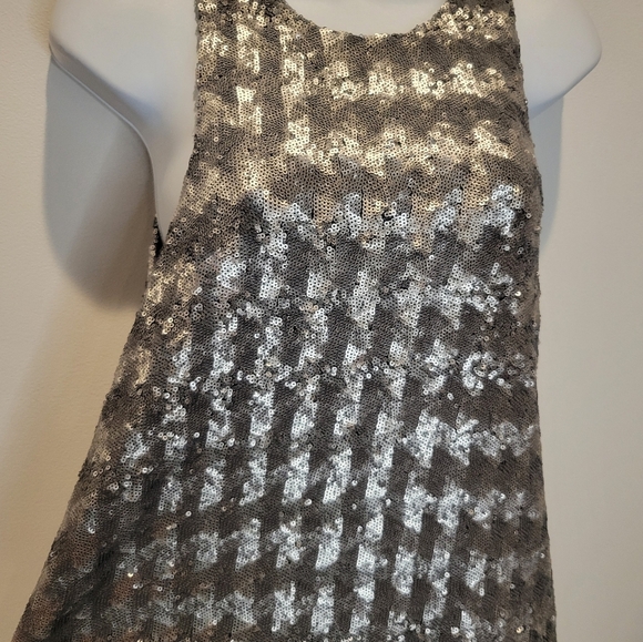 Aritzia Talula Size S Canterbury Silver Sequins Mini Sparkle Dress - Picture 3 of 7